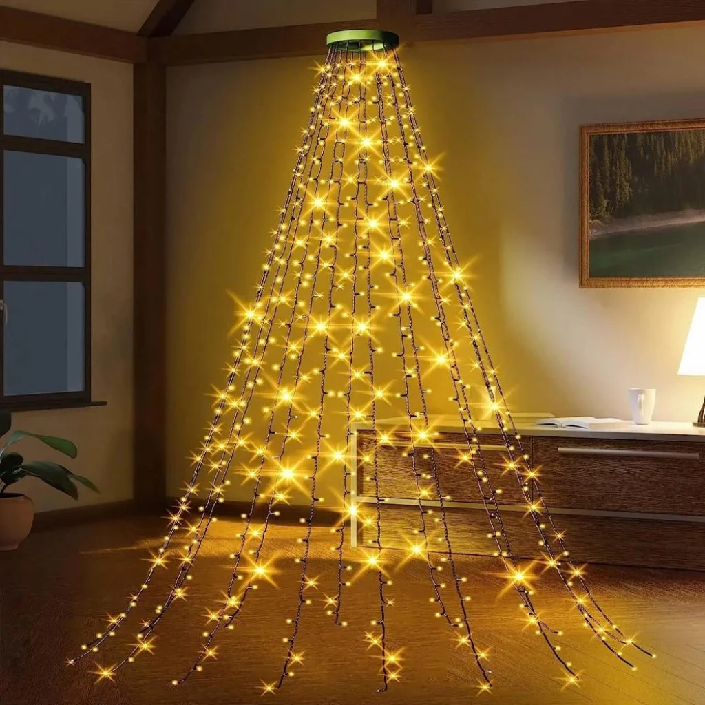 Світлодіодна гірлянда-каскад СolorWay LED 126 9x1.5м (8 функцій) теплий колір USB (CW-G-126L91CU)