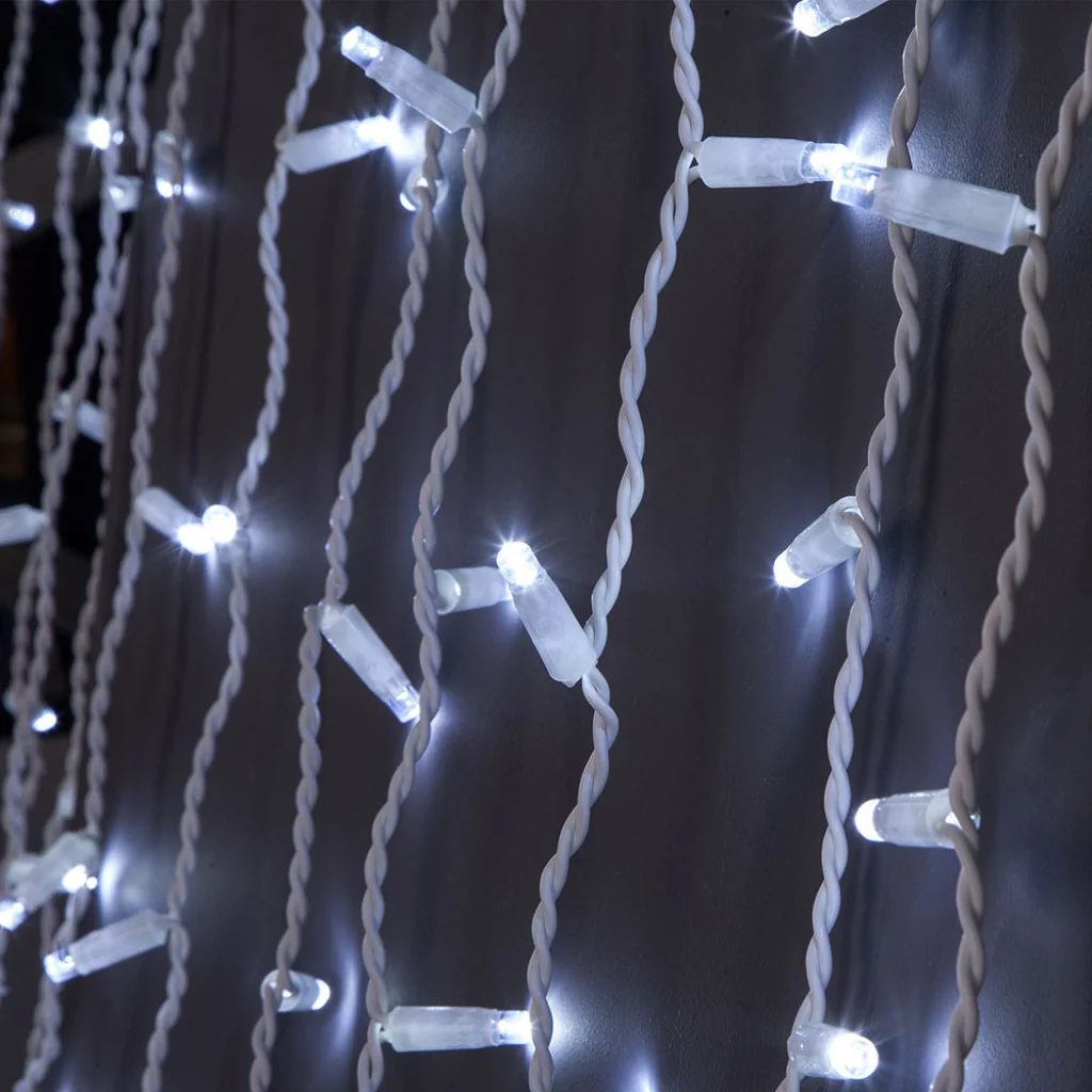 Світлодіодна вулична гірлянда СolorWay Бахрома 192 LED (IP44) 6 м x 0.6 м Холодний білий (CW-GOF-192L66VCW)
