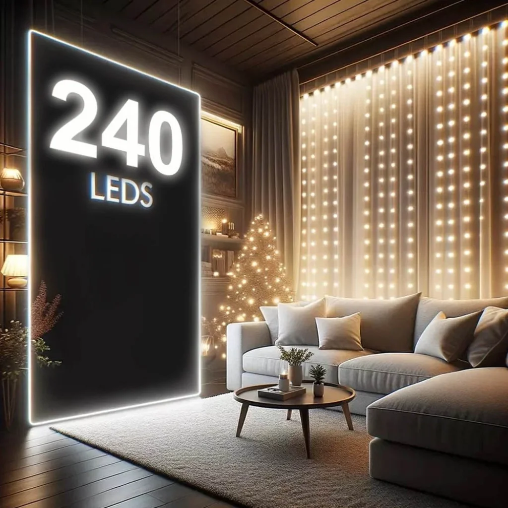 Світлодіодна гірлянда СolorWay штора завіса 3x2м 240LED USB теплий колір (CW-GW-240L32U)