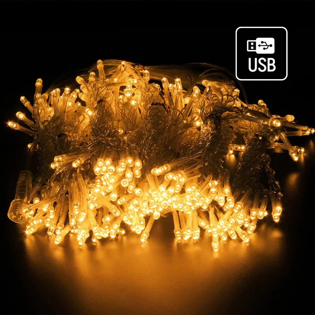 Світлодіодна гірлянда СolorWay штора завіса 3x2м 240LED USB теплий колір (CW-GW-240L32U)