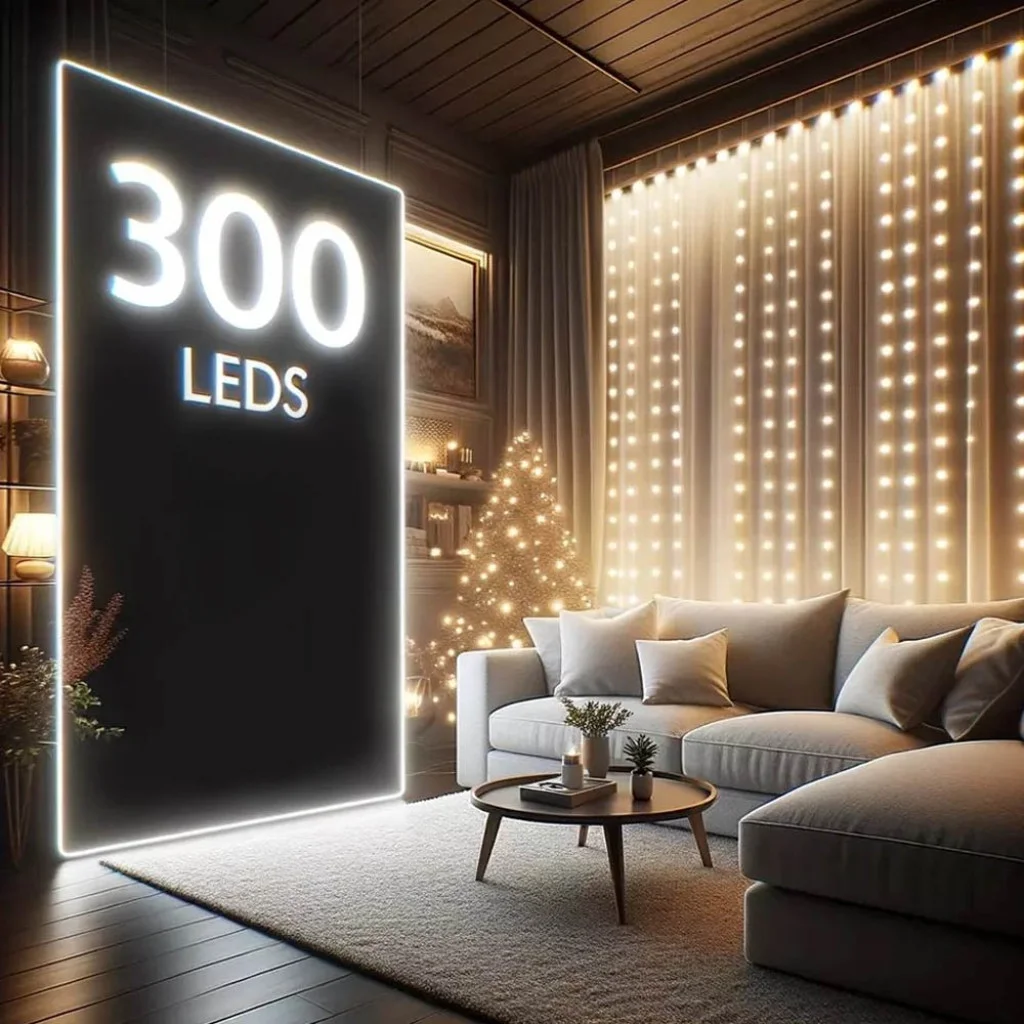 Світлодіодна гірлянда СolorWay штора завіса 3x3м 300LED USB теплий колір (CW-GW-300L33U)