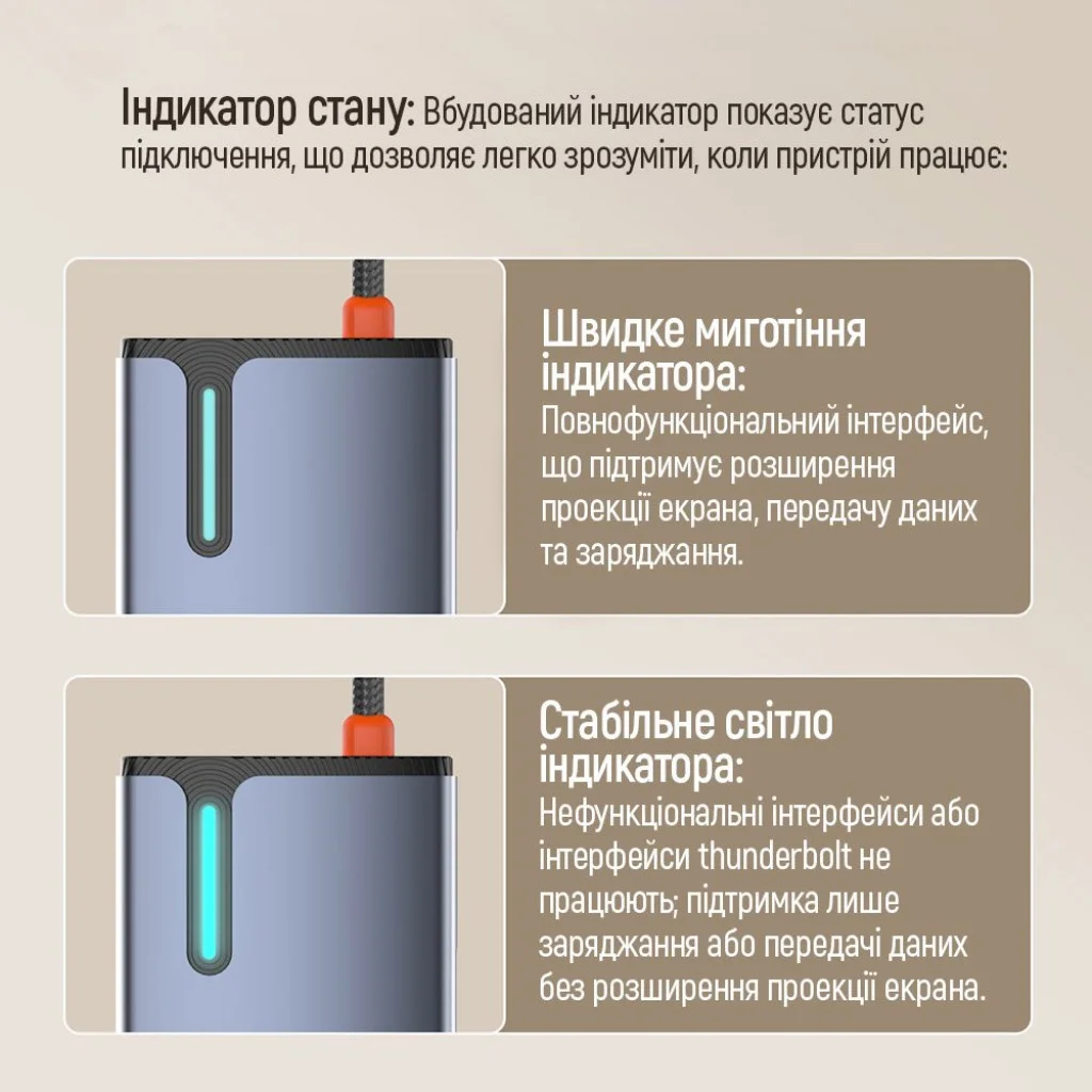 USB хаб (док-станція) СolorWay USB-C 5-в-1 Type C PD 100W/USB3.0х3/HDMI 4К (CW-HUB01)