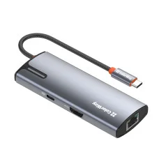 USB хаб (док-станція) СolorWay USB-C 6-в-1 Type C PD 100W/USB3.0х3/HDMI 4К/RJ45 (CW-HUB02)