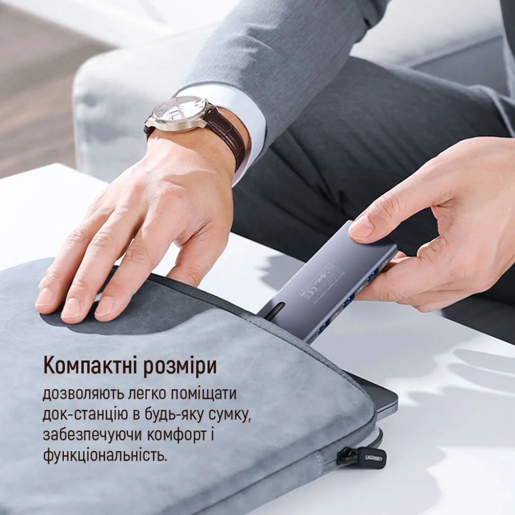 USB хаб (док-станція) СolorWay USB-C 6-в-1 Type C PD 100W/USB3.0х3/USB2.0/RJ45 (CW-HUB03)