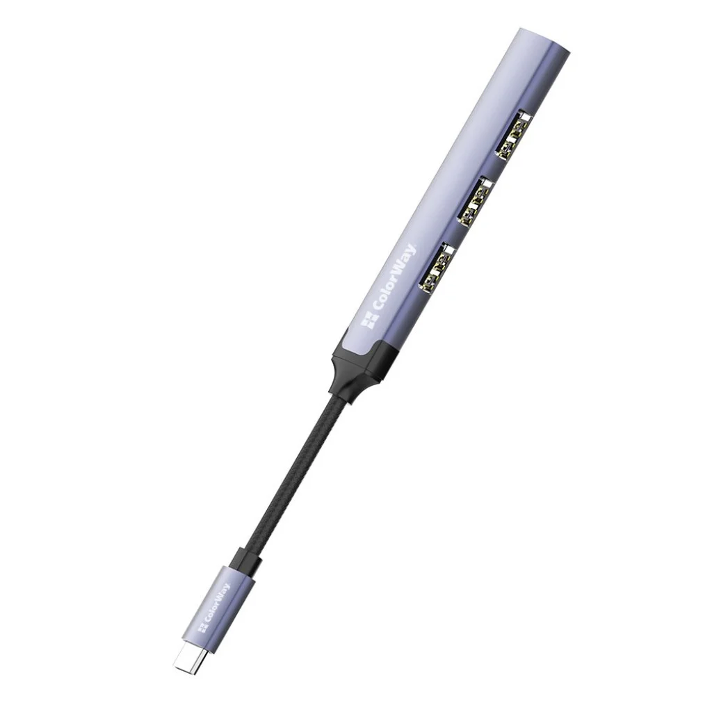 USB хаб СolorWay USB-C 4-в-1 USB2.0х3/USB3.0 (CW-HUB04)