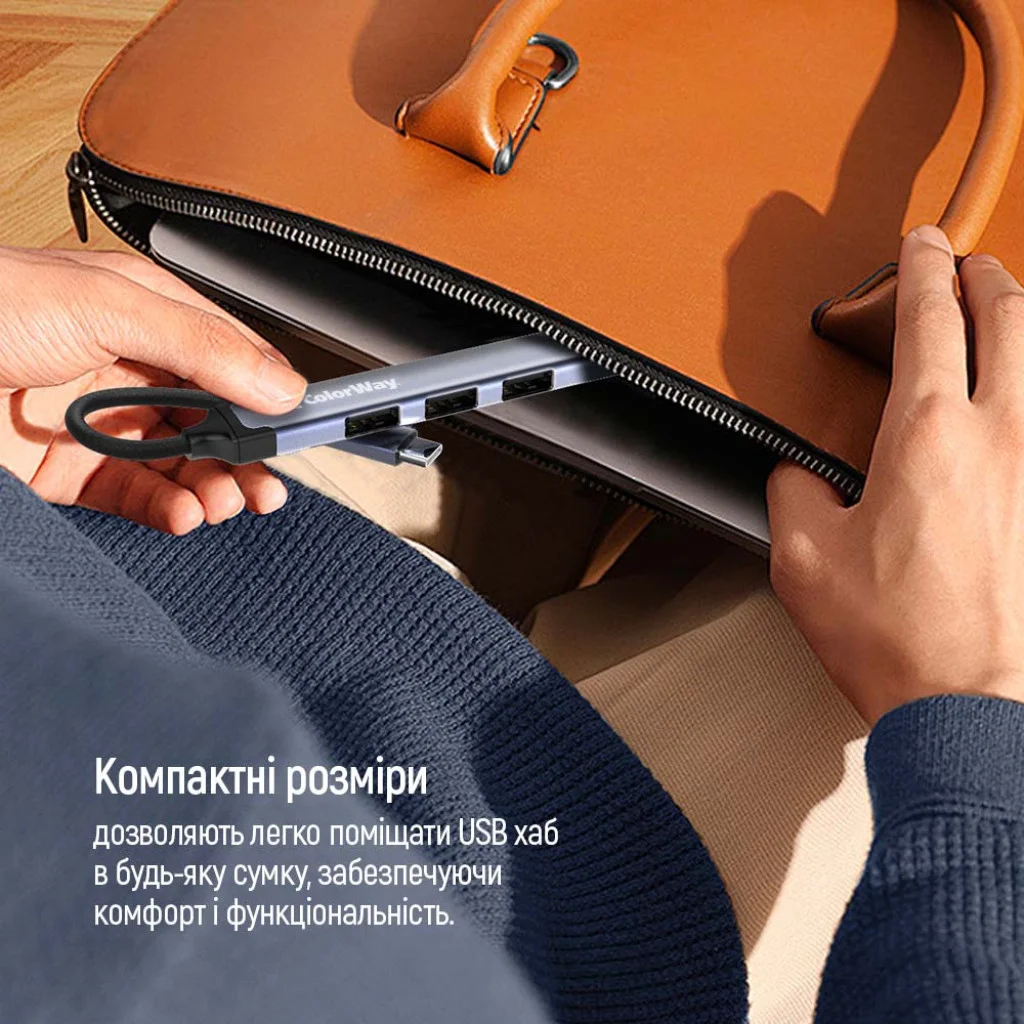 USB хаб СolorWay USB-C 4-в-1 USB2.0х3/USB3.0 (CW-HUB04)
