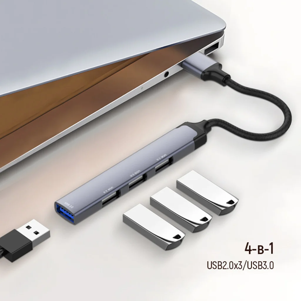 USB хаб СolorWay USB-A 4-в-1 USB2.0х3/USB3.0 (CW-HUB05)