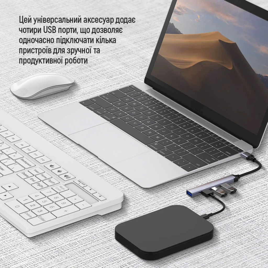 USB хаб СolorWay USB-A 4-в-1 USB2.0х3/USB3.0 (CW-HUB05)