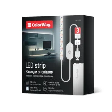Світлодіодна LED стрічка ColorWay 3м з живленням від USB холодний білий (CW-LD03)
