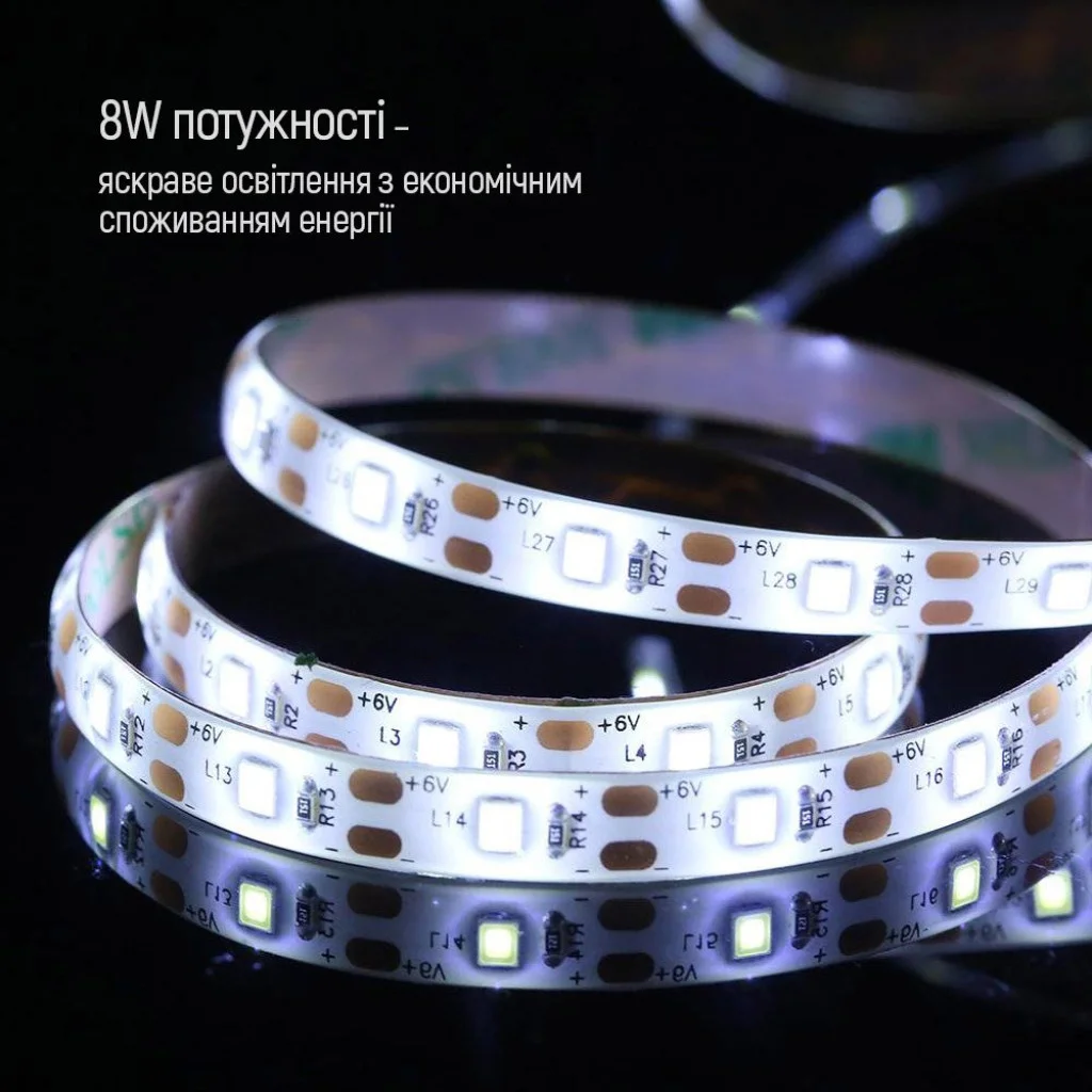 Світлодіодна LED стрічка ColorWay 5м з живленням від USB холодний білий (CW-LD05)