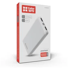 УМБ ColorWay 10000 mAh Slim White (CW-PB100LPF2WT)