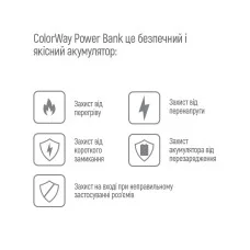 УМБ ColorWay 10000 mAh Slim 18W White (CW-PB100LPG3WT-PD)