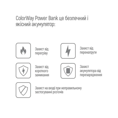 УМБ ColorWay 10000 mAh Slim 18W White (CW-PB100LPG3WT-PD)