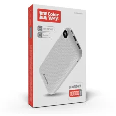 УМБ ColorWay 10000 mAh Slim LCD White (CW-PB100LPH2WT-D)
