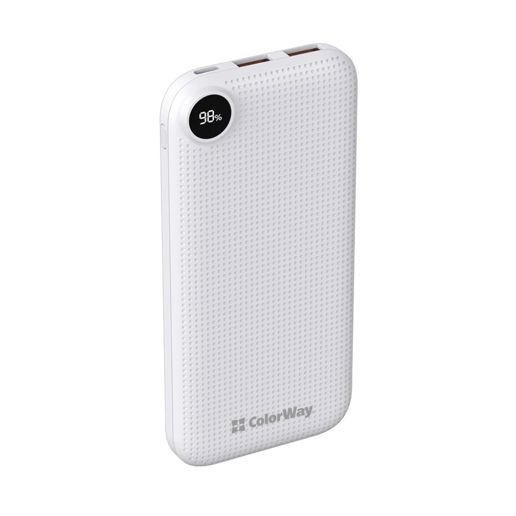 УМБ ColorWay 10000 mAh Slim LCD White (CW-PB100LPH2WT-D)