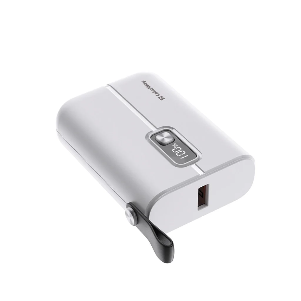 УМБ ColorWay Power Bank 10000 mAh Full power (USB QC3.0 + USB-C Power Delivery 22.5W) White (CW-PB100LPK2WT-PDD)