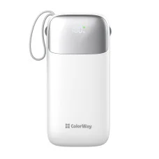 УМБ ColorWay Power Bank 30000 mAh Powerful (USB QC3.0 + USB-C Power Delivery 22.5W) White (CW-PB300LPA4WT-PDD)