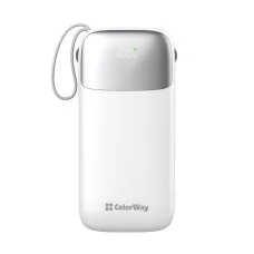 УМБ ColorWay Power Bank 50000 mAh Powerful (USB QC3.0 + USB-C Power Delivery 22.5W) White (CW-PB500LPA4WT-PDD)