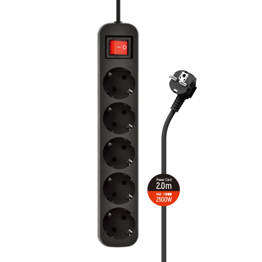 Мережевий фільтр СolorWay 5 розеток/2M black (CW-PSEA52BK)