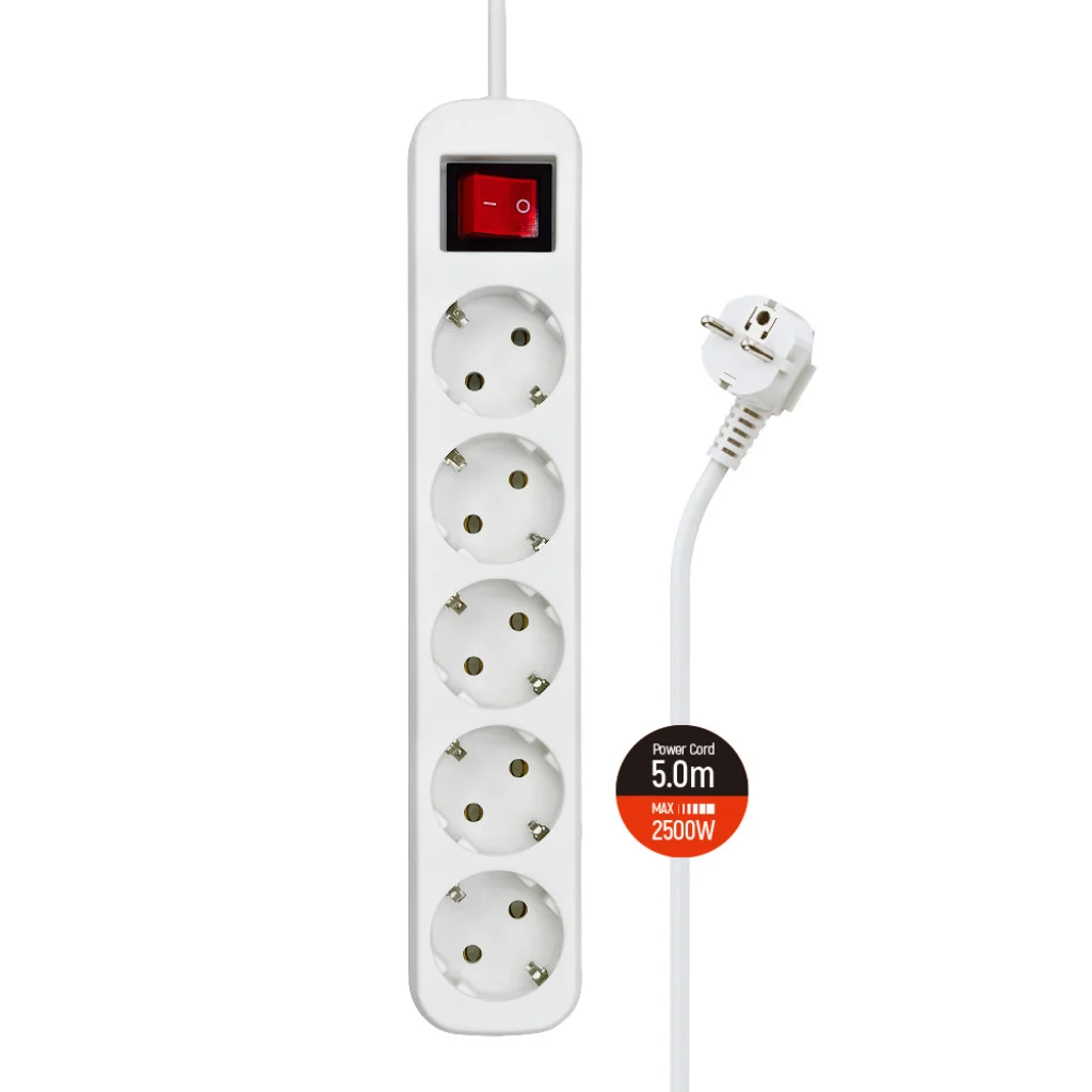 Мережевий фільтр СolorWay 5 розеток/5M white (CW-PSEA55W)
