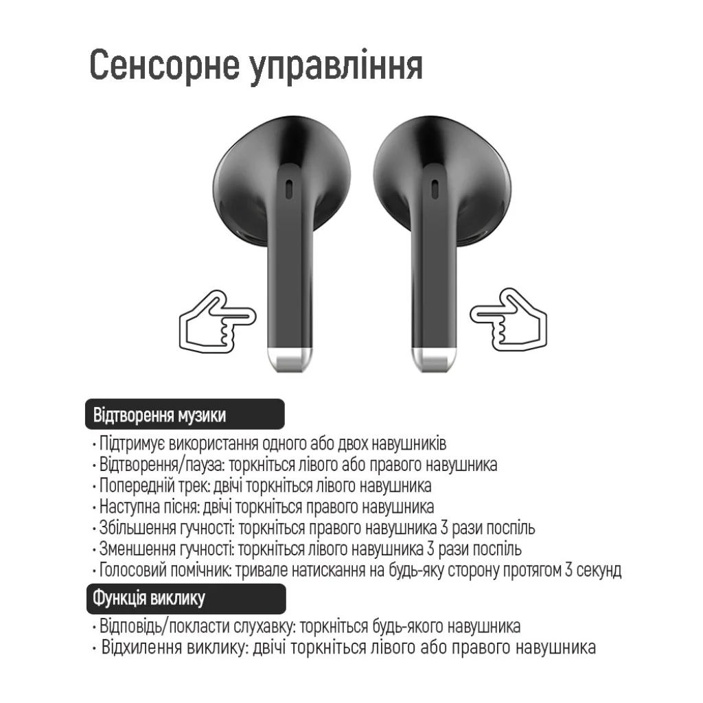 Навушники СolorWay Slim TWS-2 Earbuds Black (CW-TWS2BK)