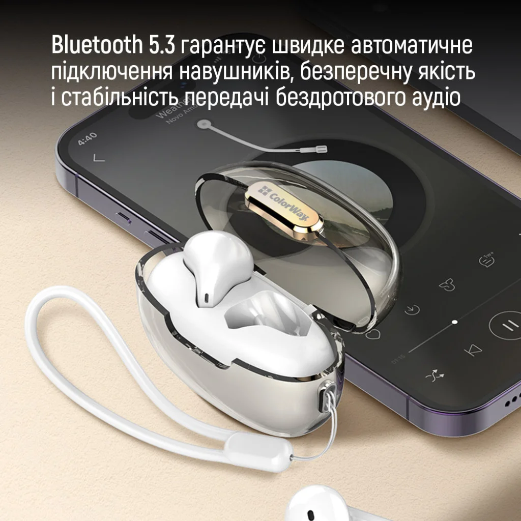 Навушники СolorWay Slim TWS-2 Earbuds White (CW-TWS2WT)