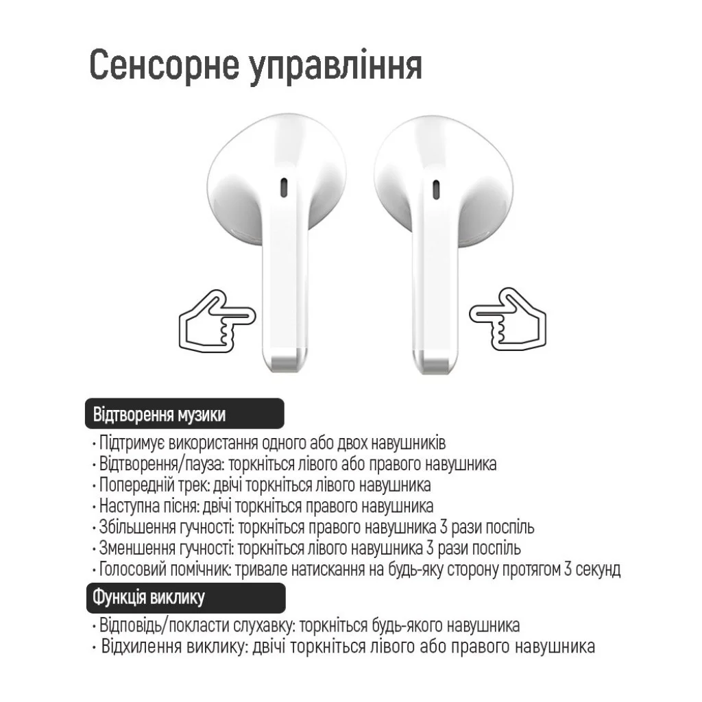 Навушники СolorWay Slim TWS-2 Earbuds White (CW-TWS2WT)