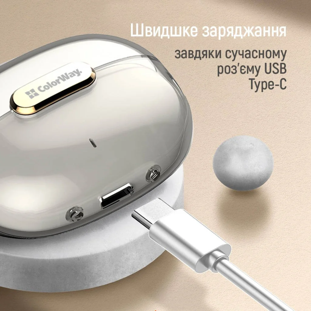 Навушники СolorWay Slim TWS-2 Earbuds White (CW-TWS2WT)