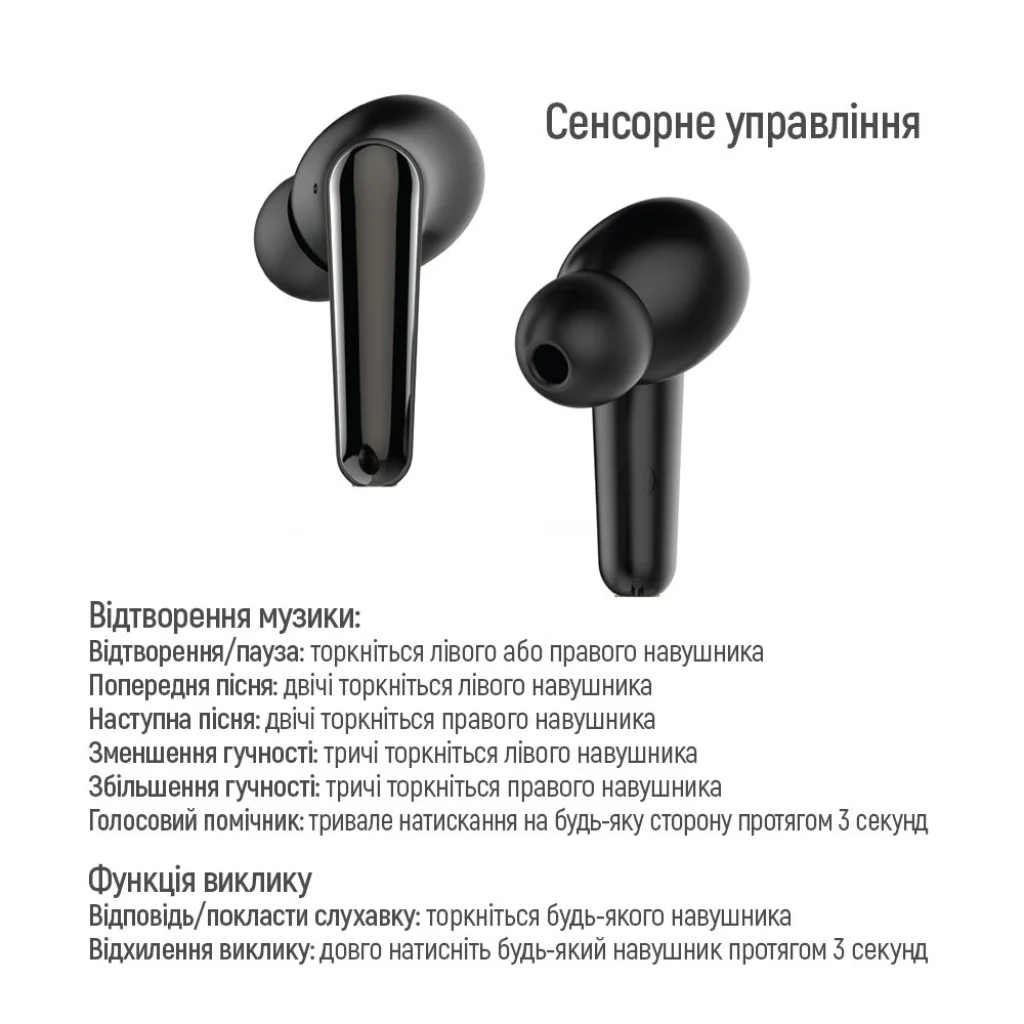 Навушники СolorWay TWS-3 Earbuds Black (CW-TWS3BK)