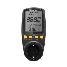 Энергометр цифровой (W/V/A/C/Hz/KWh) СolorWay для розетки (16A/3680W) (CW-VM16-02D)