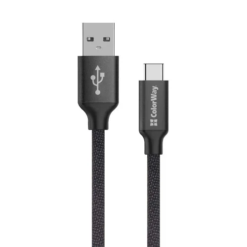 Кабель Colorway USB - Type-C 2.4А 2 м Black (CW-CBUC008-BK)