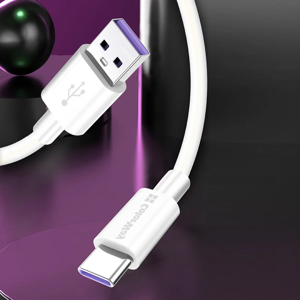 Кабель ColorWay USB - Type-C (Fast Charging) 5.0А 1 м White (CW-CBUC019-WH)