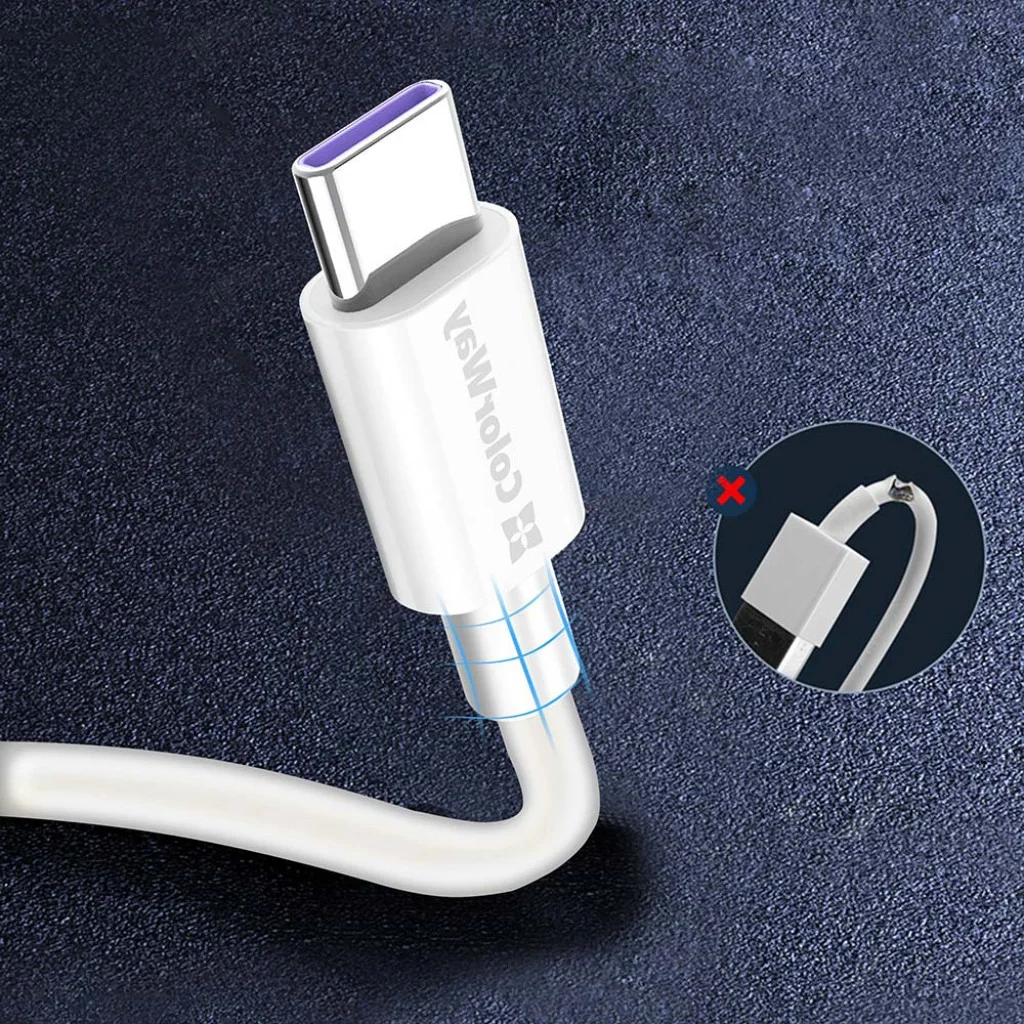 Кабель ColorWay USB - Type-C (Fast Charging) 5.0А 1 м White (CW-CBUC019-WH)