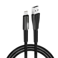 Кабель ColorWay USB - Type-C Zinc Alloy + Led 2.4А 1 м Black (CW-CBUC035-BK)
