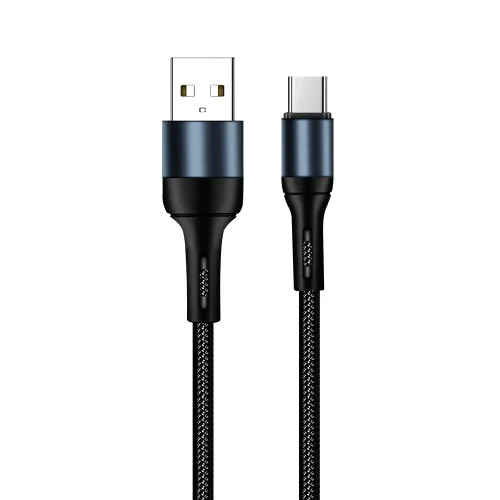 Кабель ColorWay USB - Type-C (nylon) 2.4а 1 м Black (CW-CBUC045-BK)