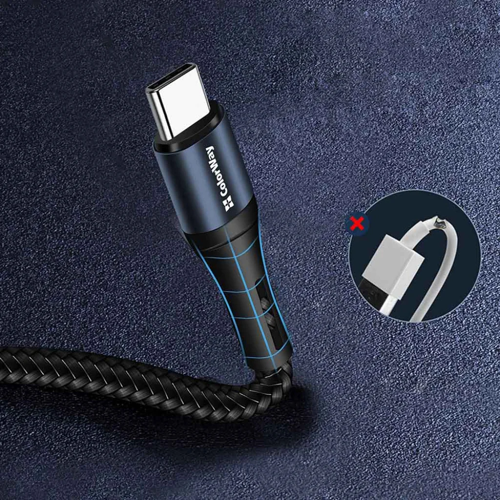Кабель ColorWay USB - Type-C (nylon) 2.4а 1 м Black (CW-CBUC045-BK)