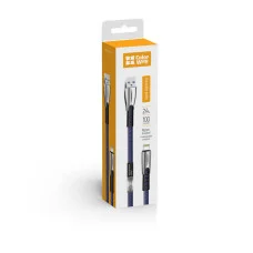 Кабель ColorWay USB — Apple Lightning (zinc alloy) 2.4 A 1 м Blue (CW-CBUL010-BL)