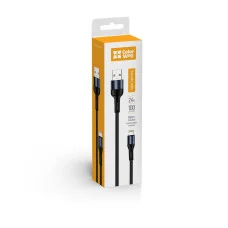 Кабель ColorWay USB - Apple Lightning (nylon) 2.4а 1 м Black (CW-CBUL045-BK)