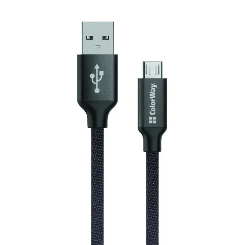 Кабель ColorWay USB – microUSB 2.1A 1 м Black (CW-CBUM002-BK)