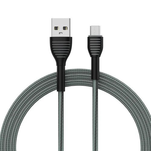Кабель ColorWay USB — MicroUSB (braided cloth) 3 А 1 м Grey (CW-CBUM041-GR)