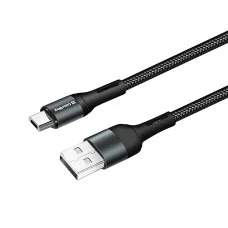 Кабель ColorWay USB - MicroUSB (nylon) 2.4а 1 м Black (CW-CBUM045-BK)