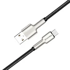 Кабель ColorWay USB - MicroUSB (head metal) 2.4а 1 м Black (CW-CBUM046-BK)