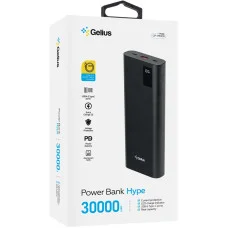 Повербанк Gelius Hype GP-PB306 30000mAh QC+PD 100W + кабель Type-C/Type-C (1m,100W) Black
