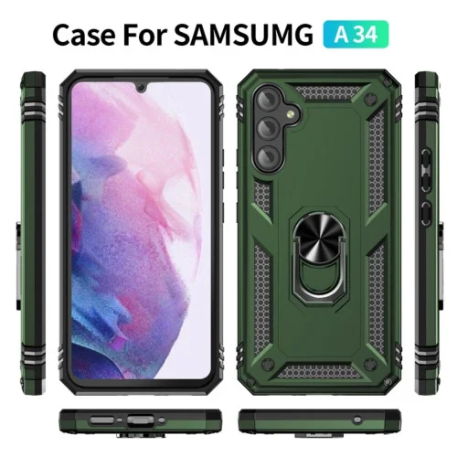 Чохол для смартфона Cosmic Robot Ring for Samsung Galaxy A34 5G Army Green (Robo..