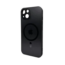 Чехол для смартфона AG Glass Matt Frame Color MagSafe Logo for Apple iPhone 14 Graphite Black (AGMattFrameMGiP14Black)