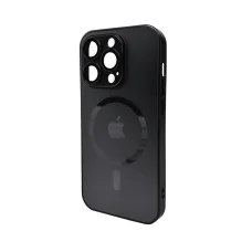 Чехол для смартфона AG Glass Matt Frame Color MagSafe Logo for Apple iPhone 14 Pro Graphite Black (AGMattFrameMGiP14PBlack)