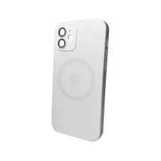 Чехол для смартфона AG Glass Matt Frame Color MagSafe Logo for Apple iPhone 12 Pearly White (AGMattFrameMGiP12White)