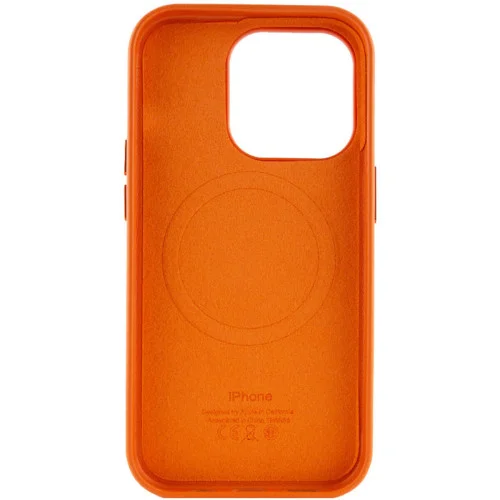 Чехол для смартфона Leather AAA Full Magsafe IC for iPhone 14 Pro Max Orange (Le..