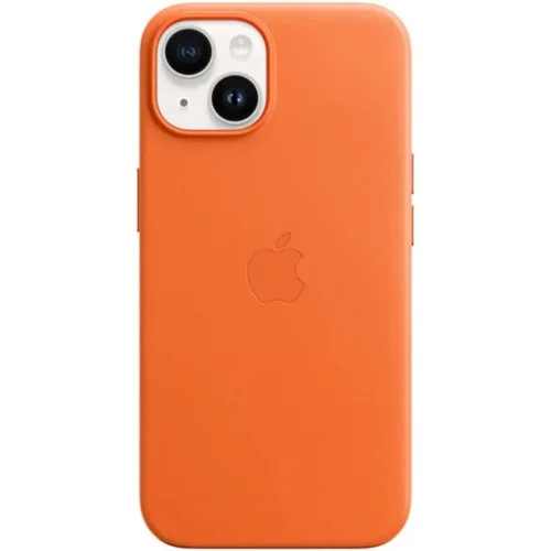 Чохол для смартфона Leather AAA Full Magsafe IC for iPhone 15 Orange (Leat15Oran..