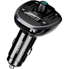 АЗП з FM-модулятором Usams US-CC115 C21 Dual USB 3.4A Digital Display Wireless FM Car Charger Black